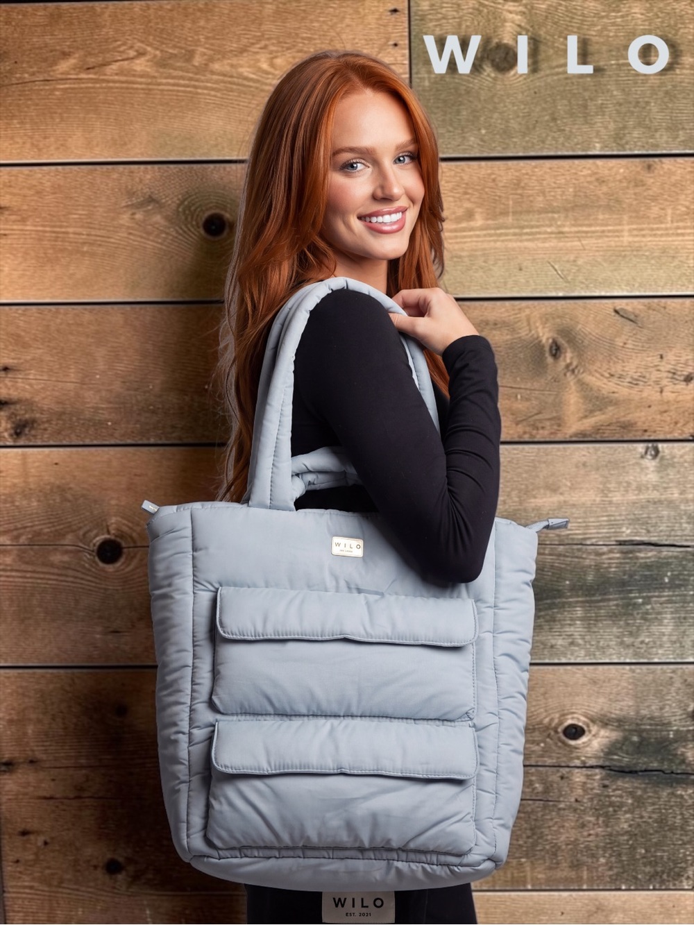 Wilo The Label Sky Blue Quilted Puffer Tote Bag - NWOT Pristine!